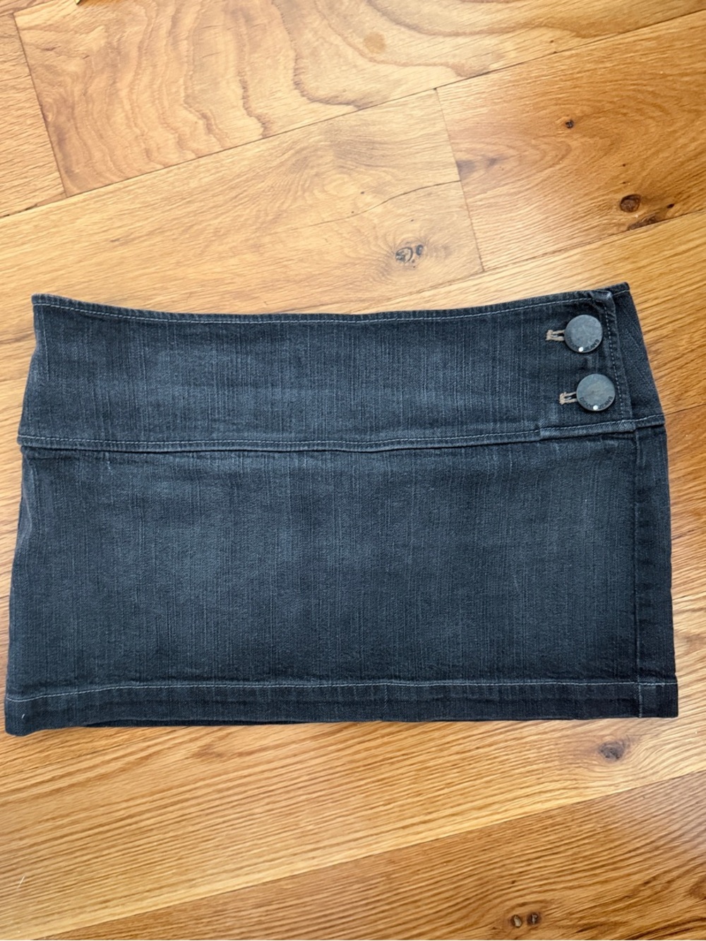 DKNY Charcoal Black Denim Mini Skirt